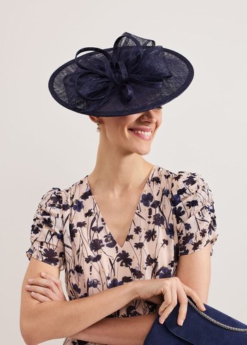 Phase Eight Navy Bow Disc Fascinator Hats Navy Canada | IAELYO-847